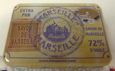 Savonnerie BleuJaune: Nostalgische Seifendose Metall 'Marseille'